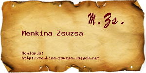 Menkina Zsuzsa névjegykártya